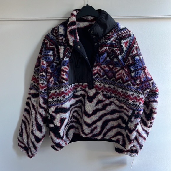 Free People Movement Rocky Ridge Pullover- Purple Zebra Combo NWT Size Med - Picture 9 of 16